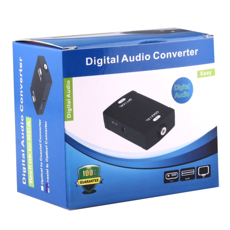 光纖 Toslink 輸入轉同軸 RCA 輸出數位音訊轉換器轉接器，光纖 Toslink 輸入
