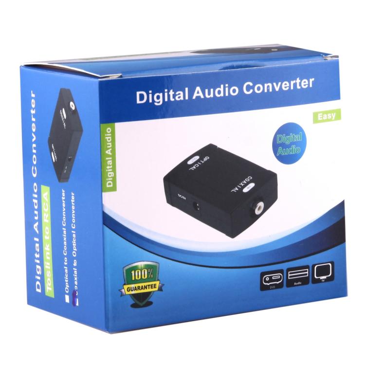 同軸 RCA 輸入轉光纖 Toslink 輸出數位音訊轉換器轉接器，同軸 RCA 輸入