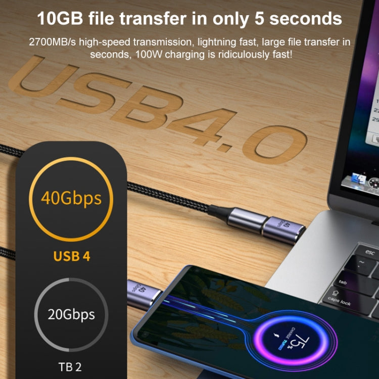 40Gbps USB-C / Type-C 4.0 母對母合金轉接頭，Type-C 4.0 母對母