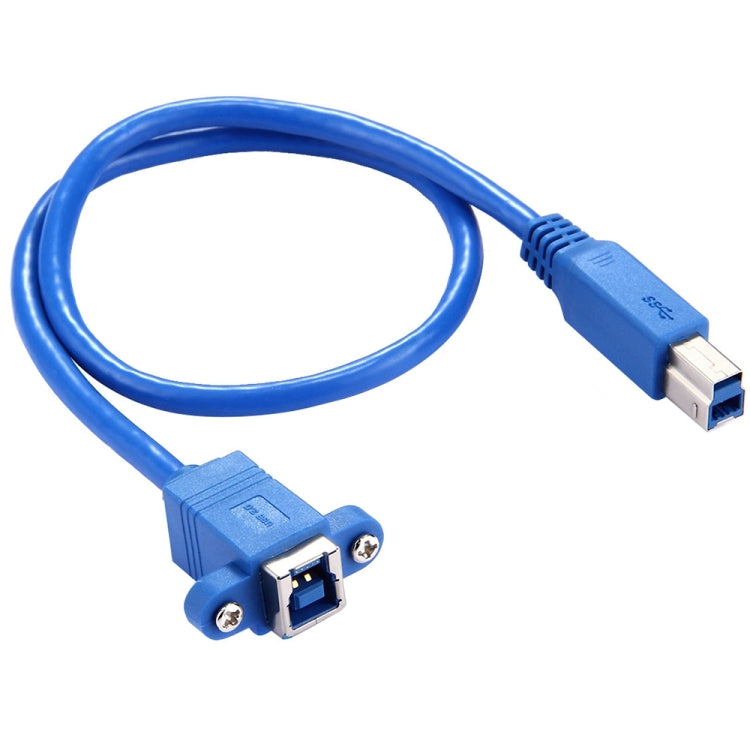 50cm USB 3.0 B 母轉 B 公連接器轉接線，適用印表機／掃描器，BF 轉 BM，長度：50cm