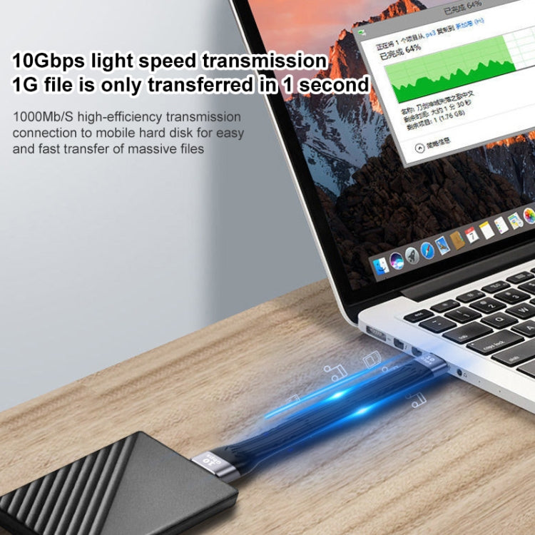 10Gbps USB 公頭對 USB 公頭軟扁同步數據快速充電線，USB 公頭對 USB 公頭