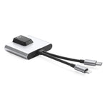 NK-1056Pro 3 合 1 8 Pin + USB-C / Type-C 公頭轉 8 Pin 充電 + 乙太網路 + 3.5mm 耳機母頭轉接器，NK-1056Pro