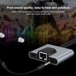 NK-1056Pro 3 合 1 8 Pin + USB-C / Type-C 公頭轉 8 Pin 充電 + 乙太網路 + 3.5mm 耳機母頭轉接器，NK-1056Pro