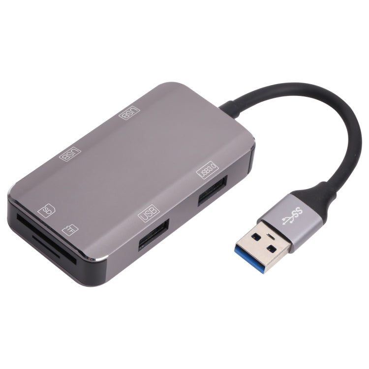 NK-3049HD 6 合 1 USB 公頭對 MS / TF 卡槽 + USB 3.0 + 3 個 USB 2.0 母頭轉接器，NK-3049HD