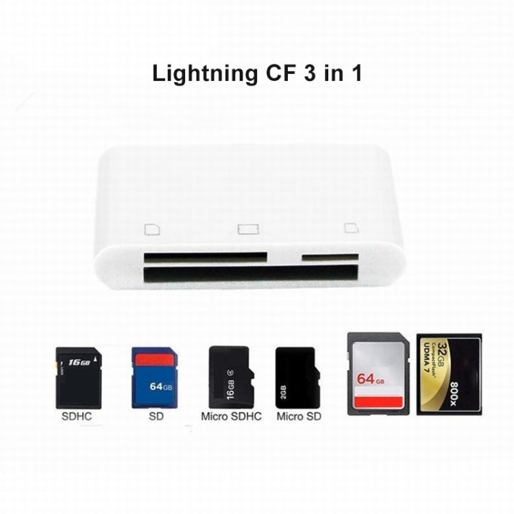 NK-1011 3 合 1 CF 卡 / TF 卡 / SD 卡讀卡器，適用 8 Pin 裝置，NK-1011