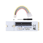 NGFF M.2 Key M 轉 PCI-E 1X / 4X / 8X / 16X 顯示卡挖礦擴充槽轉接卡，附 LED 與 4 針電源線，VER003 含 4 針電源線