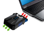 Ice Troll 5 COOLCOLD 便攜式筆記型電腦散熱風扇，風速可調，高效能筆電風扇冷卻器控制器，AC 220V（黑色）
