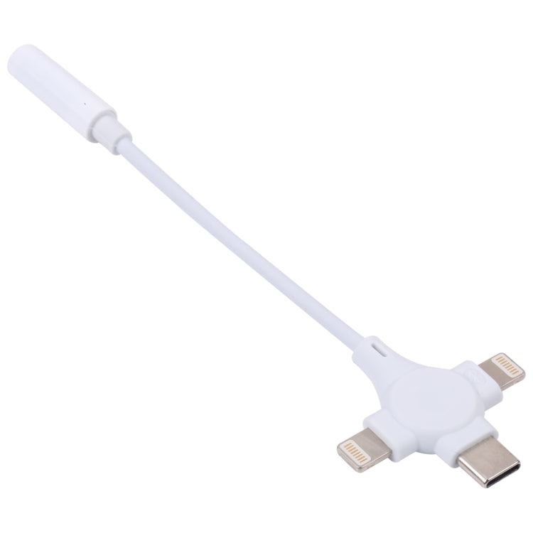雙 8 Pin+USB-C/Type-C 公頭轉 3.5mm 母頭數位音訊轉接線