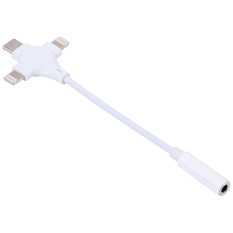 雙 8 Pin+USB-C/Type-C 公頭轉 3.5mm 母頭數位音訊轉接線