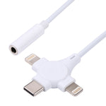 雙 8 Pin+USB-C/Type-C 公頭轉 3.5mm 母頭數位音訊轉接線