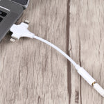 雙 8 Pin+USB-C/Type-C 公頭轉 3.5mm 母頭數位音訊轉接線