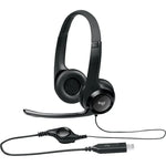 Logitech H390 USB 有線耳機，立體聲耳機，帶降噪麥克風