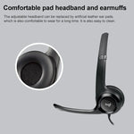 Logitech H390 USB 有線耳機，立體聲耳機，帶降噪麥克風