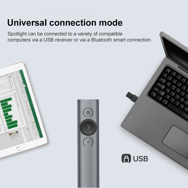 Logitech Spotlight 2.4GHz USB 無線簡報器 PPT 遙控翻頁筆，Spotlight（灰色）、Spotlight（金色）