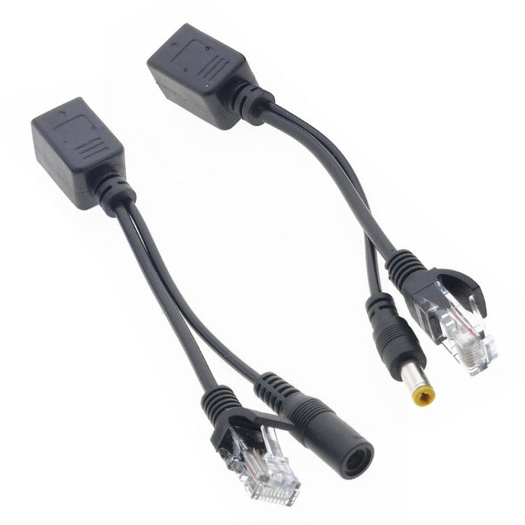 2 合 1 RJ45 POE 注入器與分離器線組含 2.1x 5.5mm 母與公 DC 插頭, 2.1x 5.5mm 母