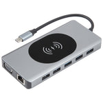 14合1 Type-C 擴充基座，含無線充電（1000M網路埠），14合1