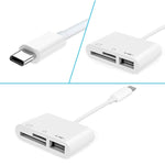 NK103TC 3 合 1 USB-C / Type-C 公對 SD + TF + USB 母相機讀卡器, NK103TC
