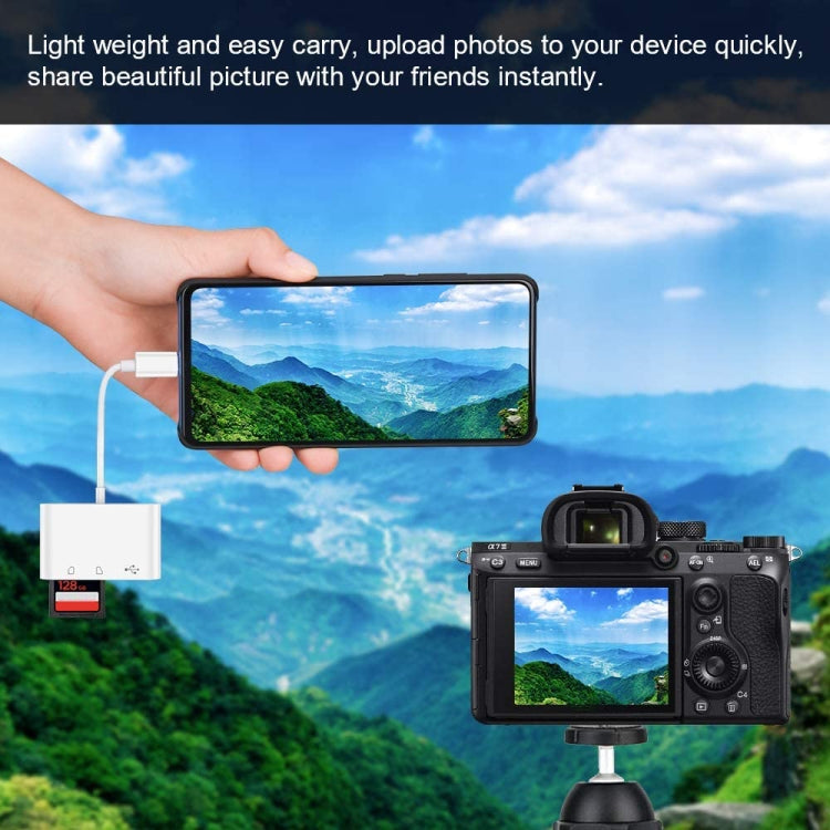 NK103TC 3 合 1 USB-C / Type-C 公對 SD + TF + USB 母相機讀卡器, NK103TC
