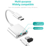 S-211 2 合 1 USB-C / Type-C 公頭轉 Type-C + USB 母頭相機轉接器，S-211