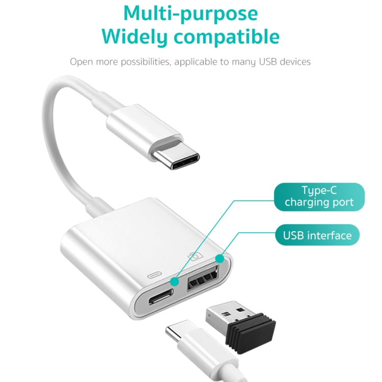 S-211 2 合 1 USB-C / Type-C 公頭轉 Type-C + USB 母頭相機轉接器，S-211