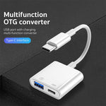 S-211 2 合 1 USB-C / Type-C 公頭轉 Type-C + USB 母頭相機轉接器，S-211