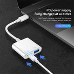 S-211 2 合 1 USB-C / Type-C 公頭轉 Type-C + USB 母頭相機轉接器，S-211