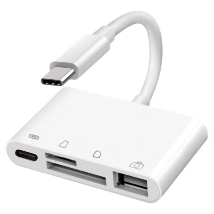 NK108LTC 4 合 1 USB-C 公頭轉 SD + TF + USB + Type-C 母頭讀卡器，NK108LTC