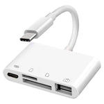 NK108LTC 4 合 1 USB-C 公頭轉 SD + TF + USB + Type-C 母頭讀卡器，NK108LTC