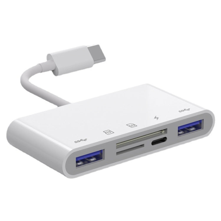 NK-1032TC 5 合 1 USB-C 公對 SD / TF / 2xUSB / Type-C 母轉接器, NK1032TC