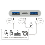 S-202 3合1 USB-C / Type-C 公頭轉 Type-C + 2 x USB 母頭相機轉接器，S-202
