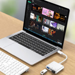 S-202 3合1 USB-C / Type-C 公頭轉 Type-C + 2 x USB 母頭相機轉接器，S-202