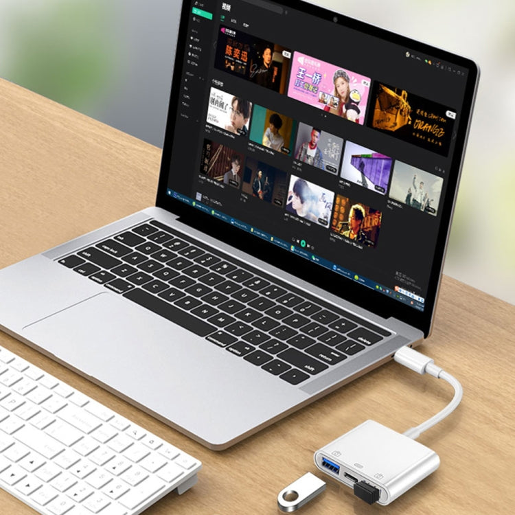 S-202 3合1 USB-C / Type-C 公頭轉 Type-C + 2 x USB 母頭相機轉接器，S-202
