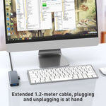 4合1 USB轉USB3.0x4集線器轉接器，線長：1.2米，BYL-2013U3 12cm