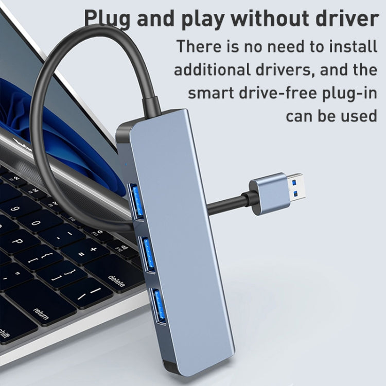 4合1 USB轉USB3.0x4集線器轉接器，線長：1.2米，BYL-2013U3 12cm