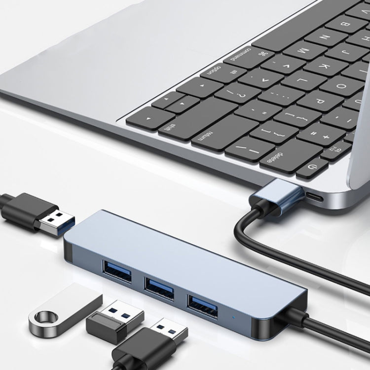4合1 USB轉USB3.0x4集線器轉接器，線長：1.2米，BYL-2013U3 12cm