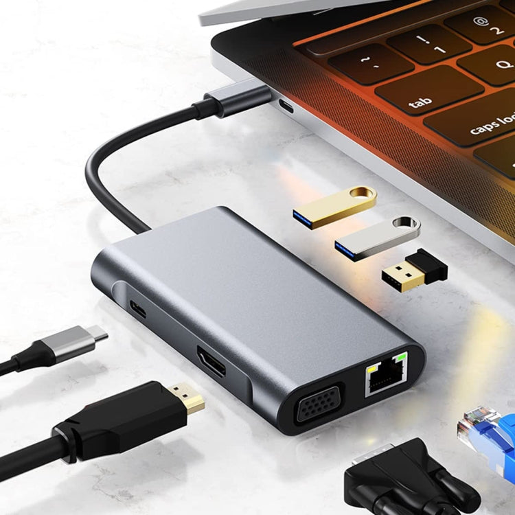 BYL-2111 7合1 USB-C / Type-C轉USB擴充基座集線器轉接器，BYL-2111