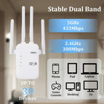 ZX-R08 1200Mbps 2.4G/5G 雙頻 WiFi 中繼信號放大器 WISP 戶外路由器，美規插頭，1200Mbps
