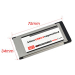 2埠USB 3.0 5Gbps PCI 34mm插槽Express卡，適用筆記型電腦，34mm