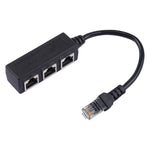 1轉3插座區域網路 RJ45 插頭分接器延長器，3 埠 RJ45