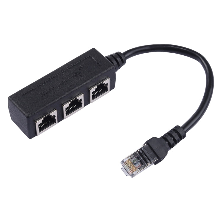 1轉3插座區域網路 RJ45 插頭分接器延長器，3 埠 RJ45
