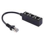 1轉3插座區域網路 RJ45 插頭分接器延長器，3 埠 RJ45