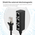 1轉3插座區域網路 RJ45 插頭分接器延長器，3 埠 RJ45