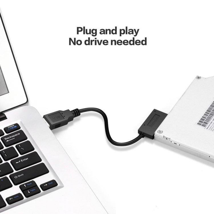 專業 USB 3.0 轉 7+6針 Slimline SATA 線轉接器指示燈，USB 3.0