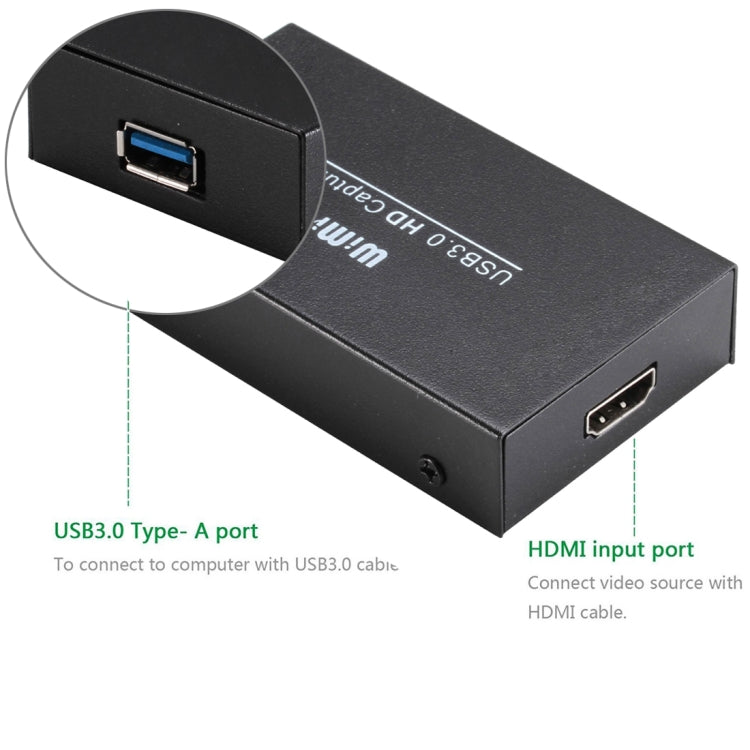 WIMI EC288 USB 3.0 HDMI 1080P 視頻擷取裝置串流盒，免安裝驅動