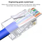 100個/包Cat5e RJ45無屏蔽通過式模組化插頭，鍍金3微米，Cat5e無屏蔽通過式