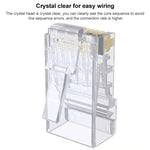 100個/包Cat5e RJ45無屏蔽通過式模組化插頭，鍍金3微米，Cat5e無屏蔽通過式