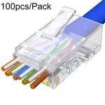 100個/包 Cat6e 無屏蔽直通RJ45連接器模組插頭，Cat6e無屏蔽直通