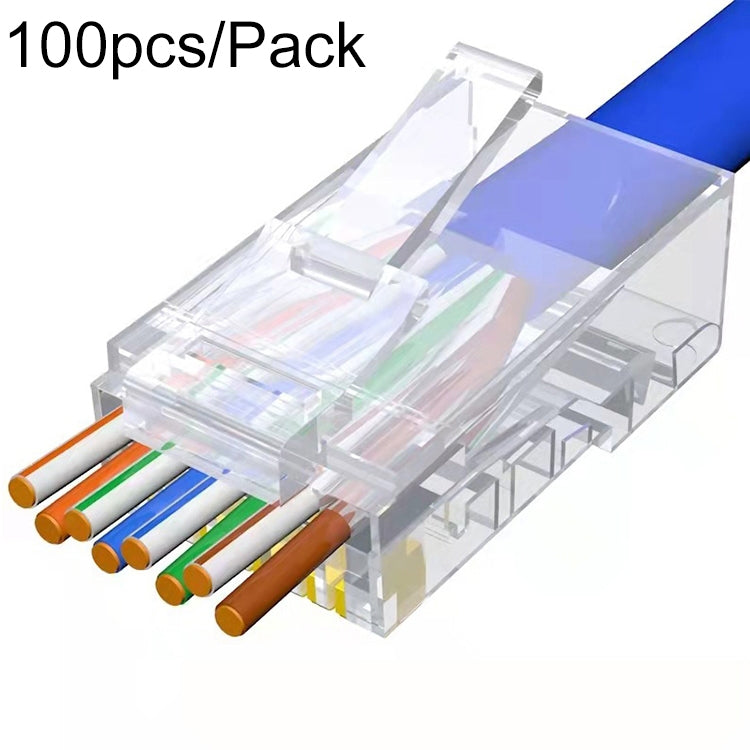 100個/包 Cat6e 無屏蔽直通RJ45連接器模組插頭，Cat6e無屏蔽直通