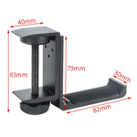 Desktop Lock Clip Type Metal Foldable Headset Stand Display Hanger, Desktop Lock Clip Type