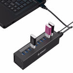 ORICO A3H10 鋁合金高速 10 埠 USB 3.0 集線器，附電源適配器，適用於筆記型電腦，10 埠（銀色）、10 埠（黑色）